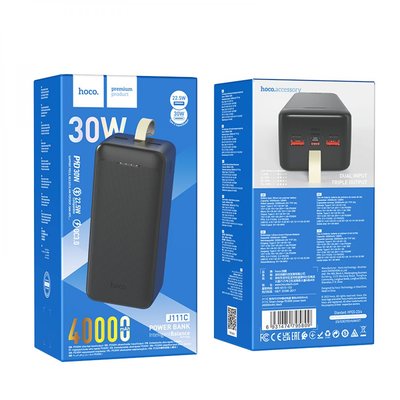 Універсальна Мобільна Батарея Hoco J111C PD30W Smart charge 40000 mAh Колір Чорний 32326_2917093 фото